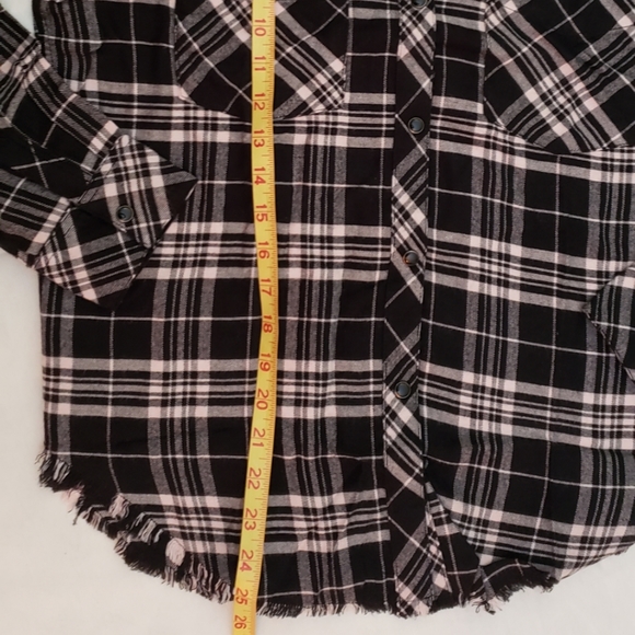 Rails Black Plaid Peach Button Down - Picture 3 of 7